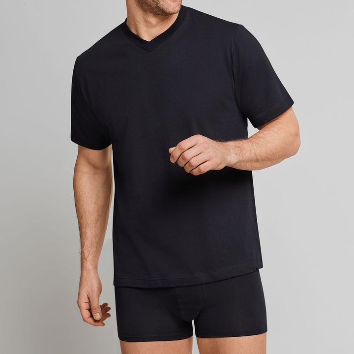 Actual product image Schiesser 2-pack Men's American T- Shirts with V-neck, 100% Cotton (3XL)