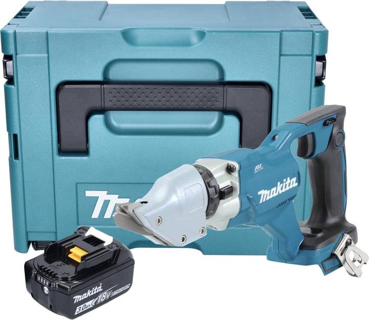 Actual product image Makita DJS 200 F1J Battery Sheet Metal Shears 18 V 2,0 mm Brushless + 1x Battery 3,0 Ah + Makpac - without