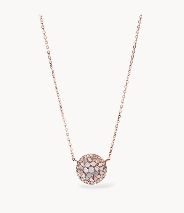 Image du produit Fossil Pendentif disque de perle (Acier inoxydable, 50 cm)