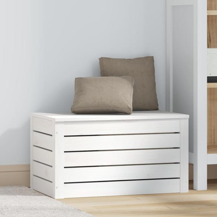 Image du produit VidaXL Truhe Weiss 59,5x36,5x33 cm Massivholz Kiefer,Farbe