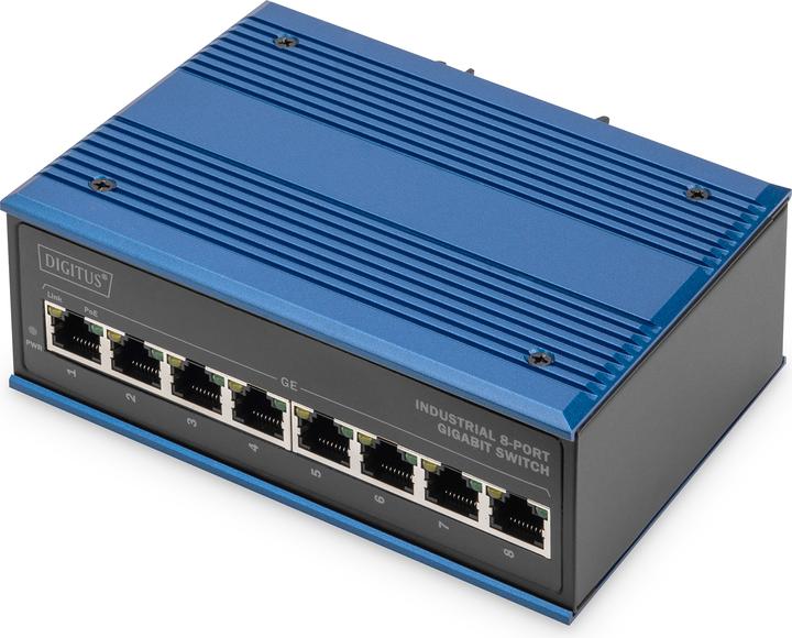Actual product image Digitus Industrial 8-Port Gigabit PoE Switch (8 Ports)