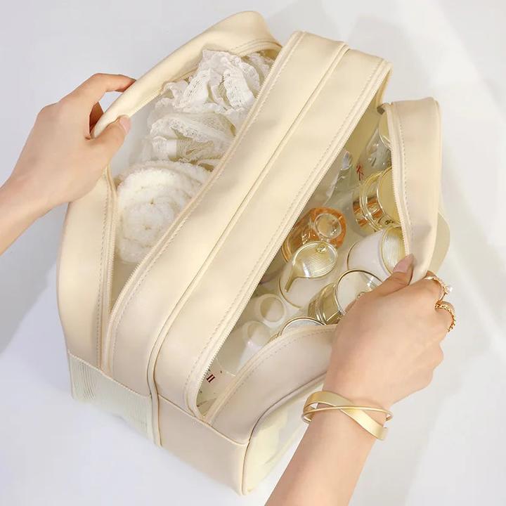 Immagine prodotto Only-Bags.Store Borsa per il trucco con separatore umido-asciutto Borsa da toilette portatile da viaggio essenziale