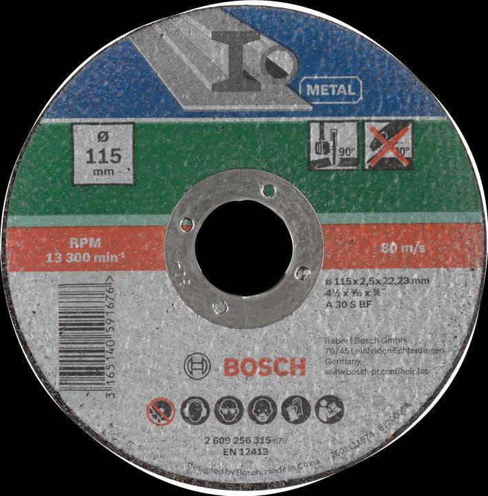 Bosch Zubehör Snijdschijf recht, metaal D 115 mm, dikte 2.5 mm