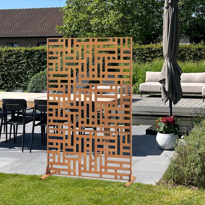 Produktbild Casa.Pro Trennwand Bernalda 180x120 cm Stahl Edelrost (180 x 120 x 40 cm)