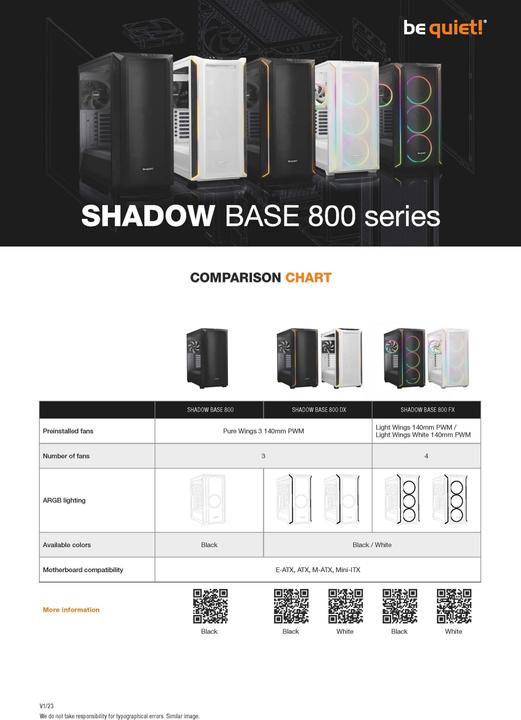 Actual product image be quiet! Shadow Base 800 (ATX, mATX, Mini-ITX, E-ATX)