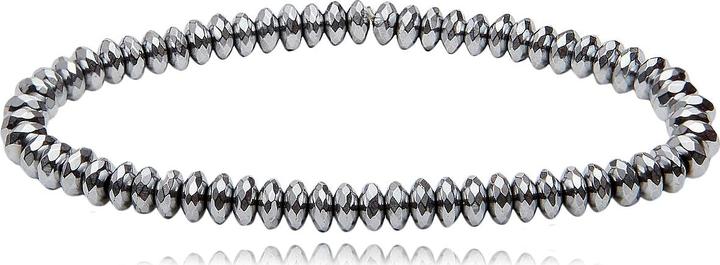 Leyda Hämatit Silber Armband (19 cm, Farbstein)