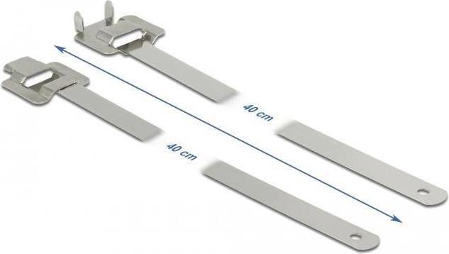 Immagine prodotto Delock Fascetta in acciaio inossidabile riutilizzabile con chiusura pieghevole L 400 x L 10 mm 10 pezzi (Fascette in plastica, 10 mm, 10 pz.)
