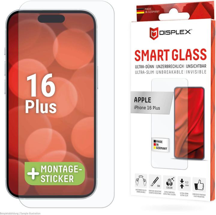 Productafbeelding Displex Smart Glass, Displayschutzfolie (1 Stuk, Apple iPhone 16 Plus)