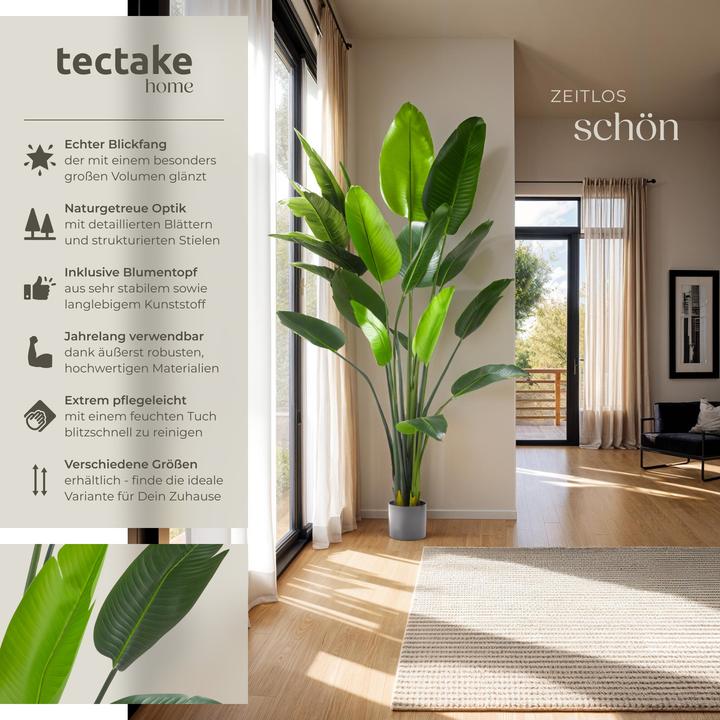 Actual product image tectake Artificial bird of paradise tree Tropic, lifelike (180 cm)