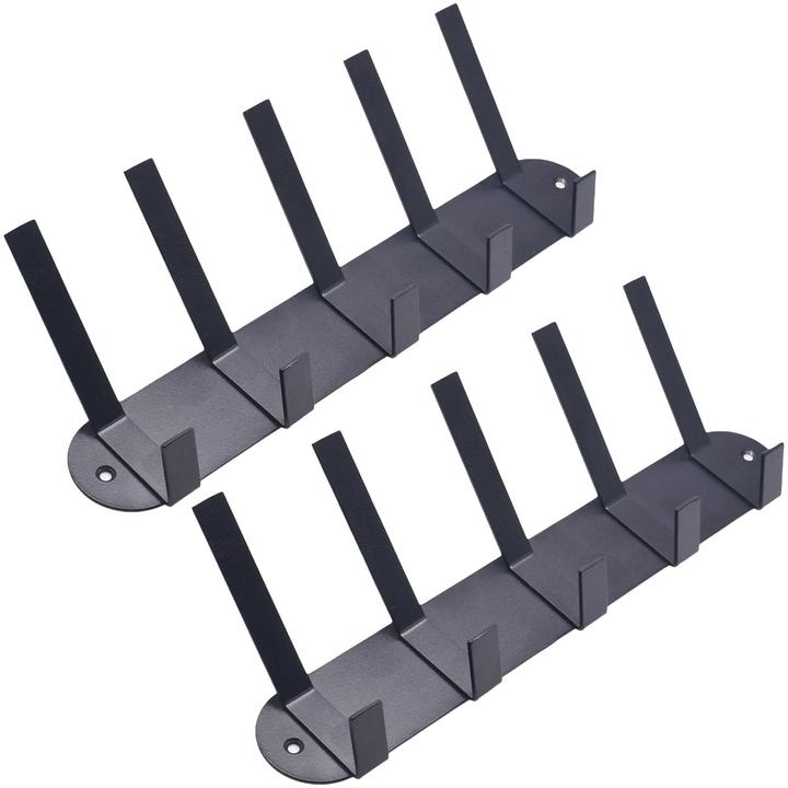 Produktbild Benson Garderobenleiste aus Stahl mit 5 Doppelhaken, 2er-Set