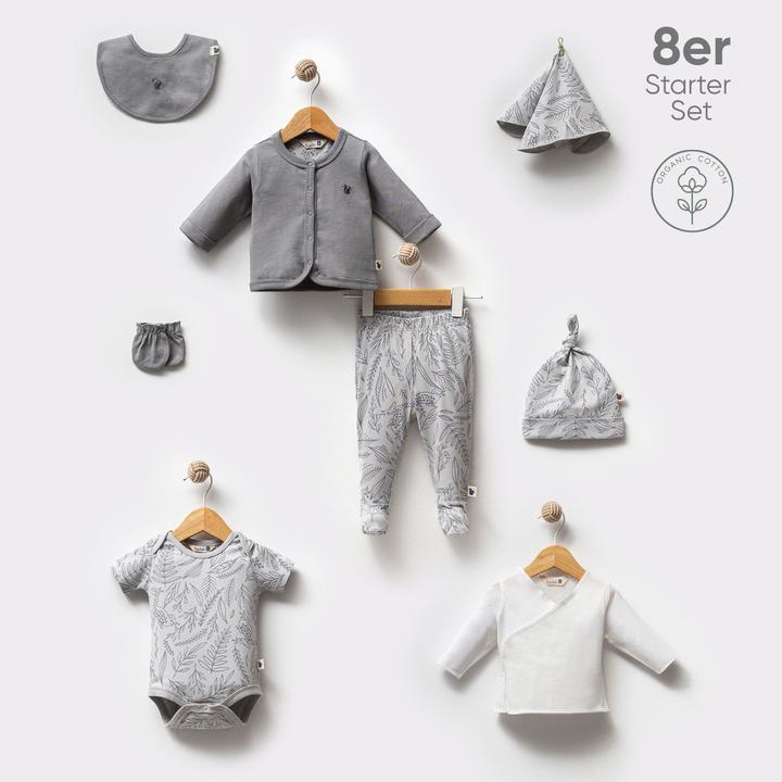 Image du produit TotsTale Premium 8-tlg. Newborn Starter-Set – Babykleidung aus Bio-Baumwolle – Geschenk zur Geburt (50, 56, 62, 68)