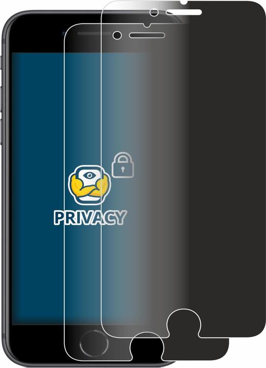 Productafbeelding BROTECT Anti-spionnetje privacyfolie Beschermfolie tegen blauw licht (2 Stuk, Apple iPhone 8)