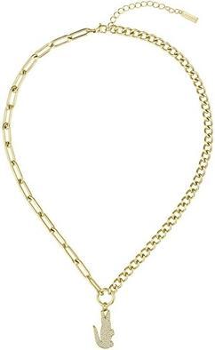 Lacoste - Distinctive gold-plated necklace with zircons Crocodile 2040145