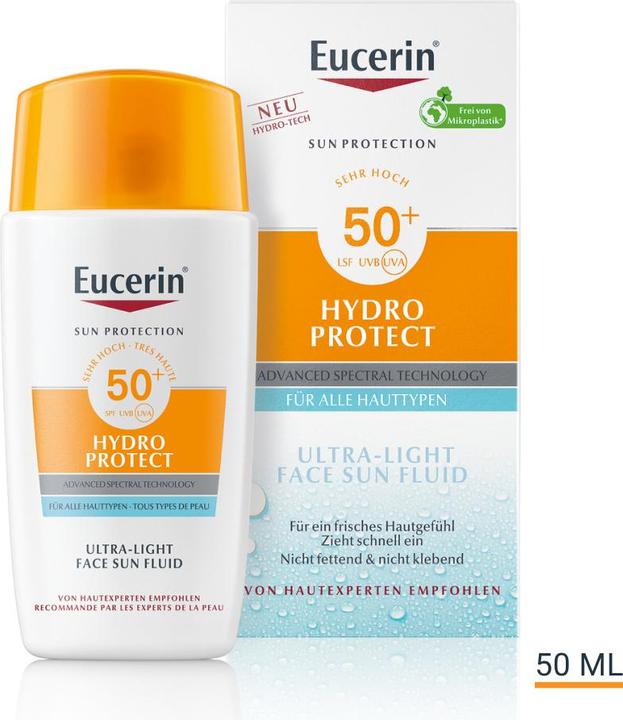 Immagine prodotto Eucerin SUN Face Hydro Protect Fluid SPF 50+ (Crema solare viso, SPF 50+, 50 ml, 73.67 g)