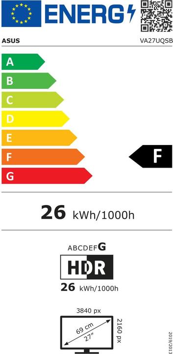 Energie-Label ASUS VA27UQSB (3840 x 2160 Pixel, 27")