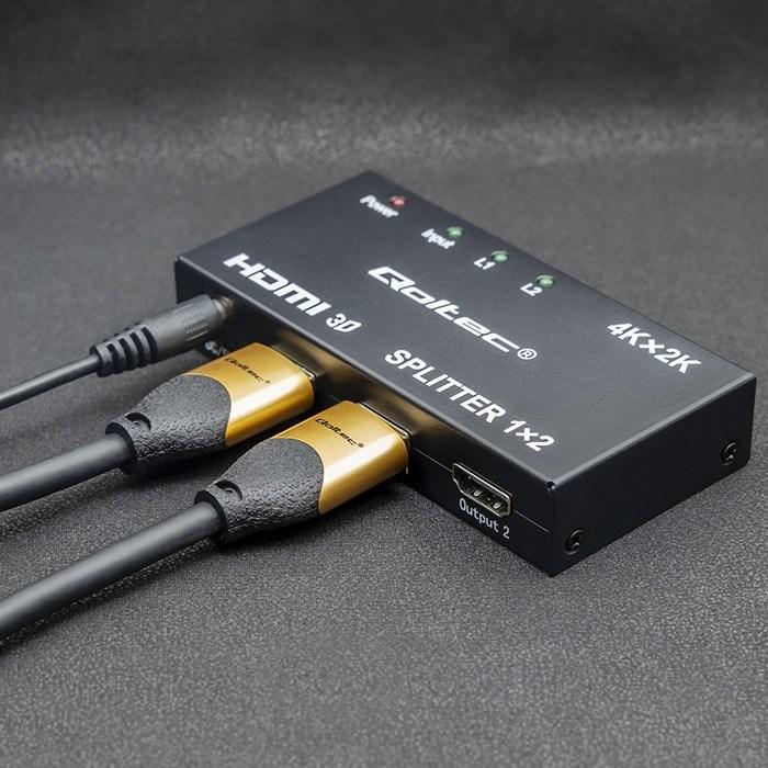 Produktbild Qoltec 51796 Aktiver HDMI-Splitter 2 x HDMI 4K x 2K | 3 4 Gbit/s