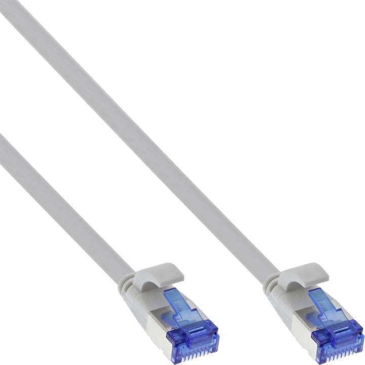 Image du produit InLine ® Câble patch plat, U/FTP, Cat.6A, TPE sans halogène, gris, 10m (U/FTP, CAT6a, 10 m)