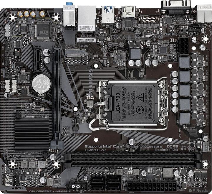 Actual product image Gigabyte H610M H V2 (LGA 1700, Intel H610 Express, mATX)