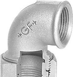 Productafbeelding Georg Fischer GF+ elleboogfitting 90 conisch afdichtend smeedbaar gietijzer nr. 96 1" binnendraad (Haakse aansluiting)