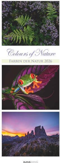 Immagine prodotto Alpha Edition Colori della Natura - Tripletta 2026 - Calendario a strisce XXL 25x69 cm - Calendario illustrato in (Nessuna rilegatura, Tedesco)