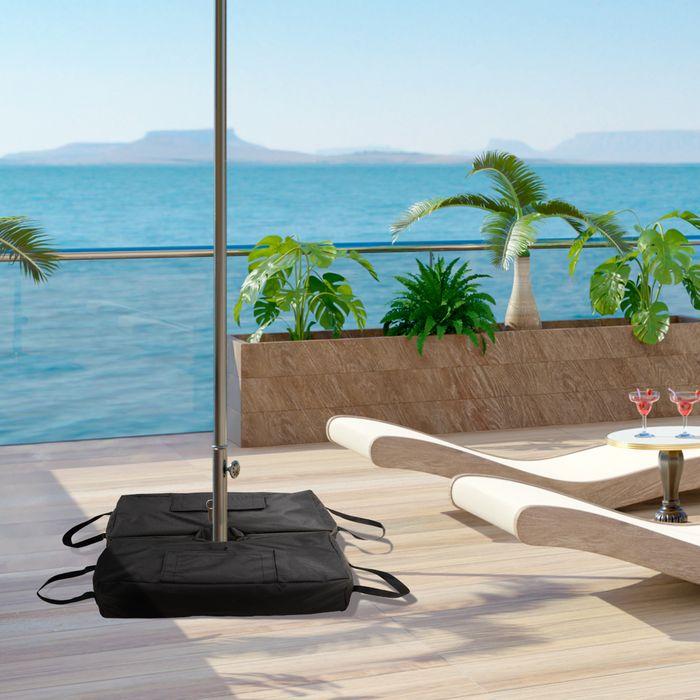 Produktbild Swisshandel24 Sonnenschirmständer Sandsack 2 x Beutel befüllbar 50 kg mit Schaufel Polyester + Kunststoff Schwarz