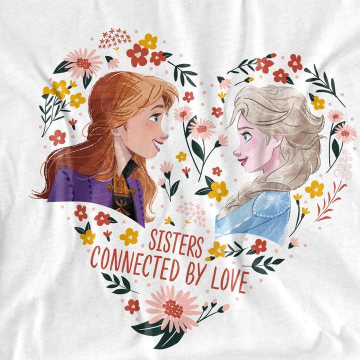 Actual product image Disney Frozen Unisex Adult Sisters Connected By Love Elsa Anna Valentine's Day T-Shirt (XXL)