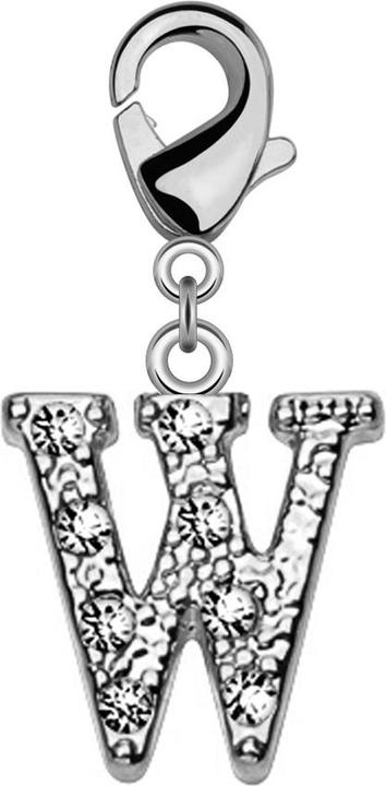 Actual product image Star Piercing Pendant with crystal letter W (Brass)