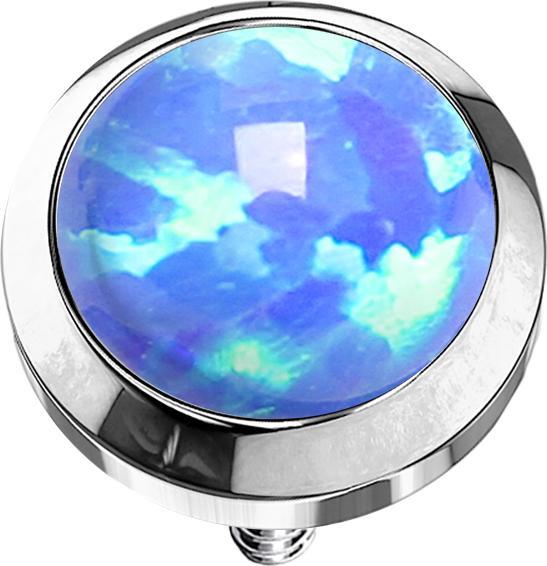 Produktbild Star Piercing Dermal Anchor silber mit Opal hellblau (Titan G23, ohne Messing)