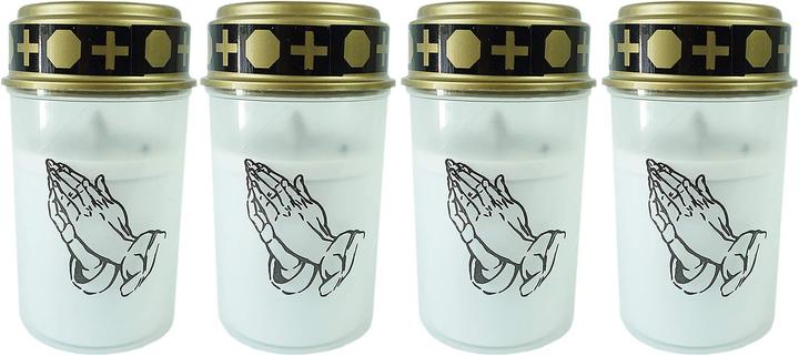Actual product image Novaliv LED Grave Light White Permanent Flicker Effect incl. Batteries Grave Candles Cemetery Candle (4 pcs.)