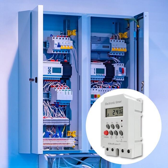 Actual product image Qoltec Elektroniczny programator czasowy PC0629 na szynę DIN | LCD
