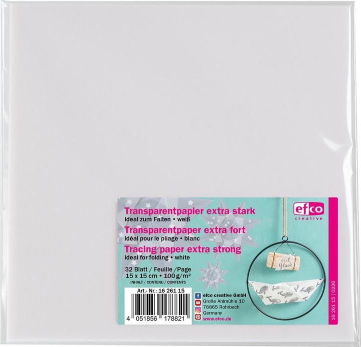 Produktbild Efco Transparentpapier zum Falten "Extra stark" (100 g/m², 32 x)