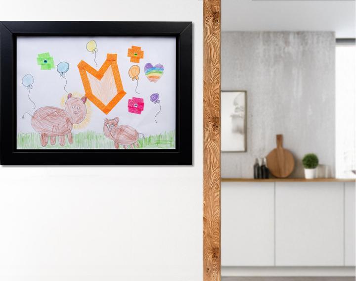Actual product image Cocon Bilderrahmen für Kinderzeichnungen 35 x 26 x 5 cm, Schwarz (A4)