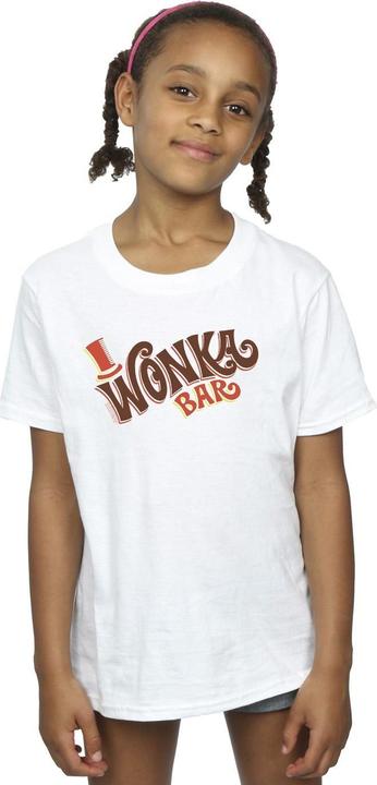 Actual product image Willy Wonka & the Chocolate Factory Girls Bar Logo Cotton T-Shirt (140, 146)