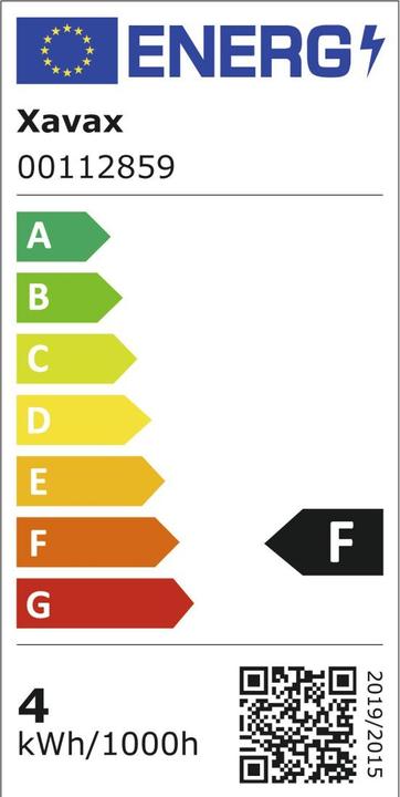 Label énergétique Xavax Lampe à socle enfichable (G4, 1.50 W, 160 lm, 1 x, F)