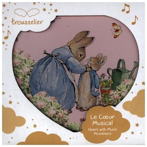 Actual product image Trousselier Musical Musical Clock Heart, Peter Rabbit