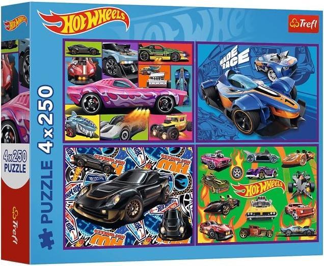 Trefl Puzzle 4 x 250 - Mattel Hot Wheels (250 pieces)