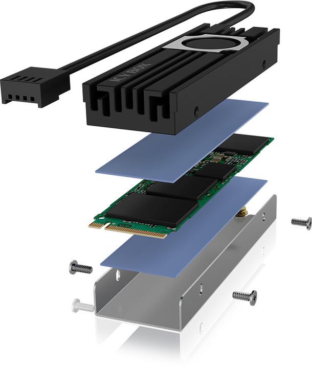 Actual product image RaidSonic Icy Box Heat Sink with Fan for M.2 SSD