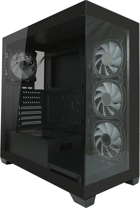 Actual product image LC-Power Housing MidiTower 715B black USB3.2/Audio,without power supply,SEAMLESS X (mATX, Mini-ITX, ATX)