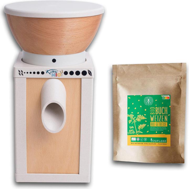 Image du produit Komo Pierre à moudre en corindon supérieur et céramique avec 2,5kg de sarrasin biologique