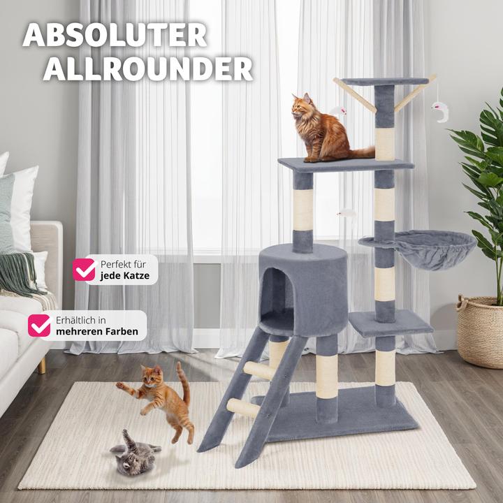 Image du produit tectake Arbre à chat Dominik (144 cm, Gris)