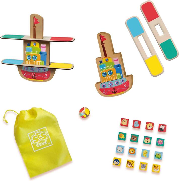 Actual product image Ses Wooden balance boat (Dutch, English, German, French)