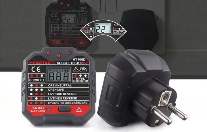 Produktbild Habotest HT106D Steckdosentester (CAT II 300V)