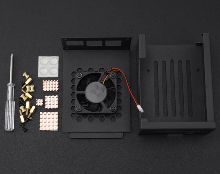 Actual product image DFRobot Raspberry Pi 5 metal housing with heat sink and silent fan