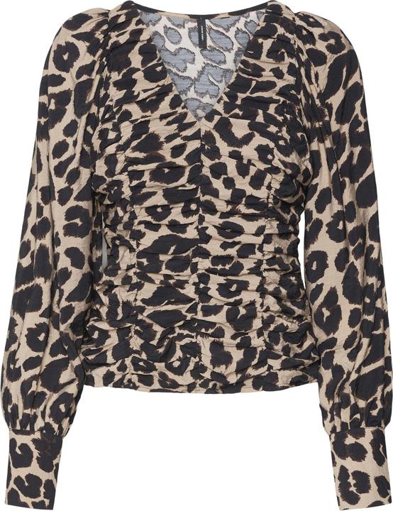 Vero Moda Vmiris L/S Vneck Gathering Top Wvn Pop1 Top (L)