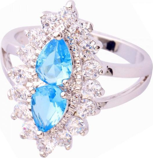 Actual product image Hermex Eye of Providence Silver Plated Ring with Blue Topaz Zirconia - Size 52 / Size 6 (6)