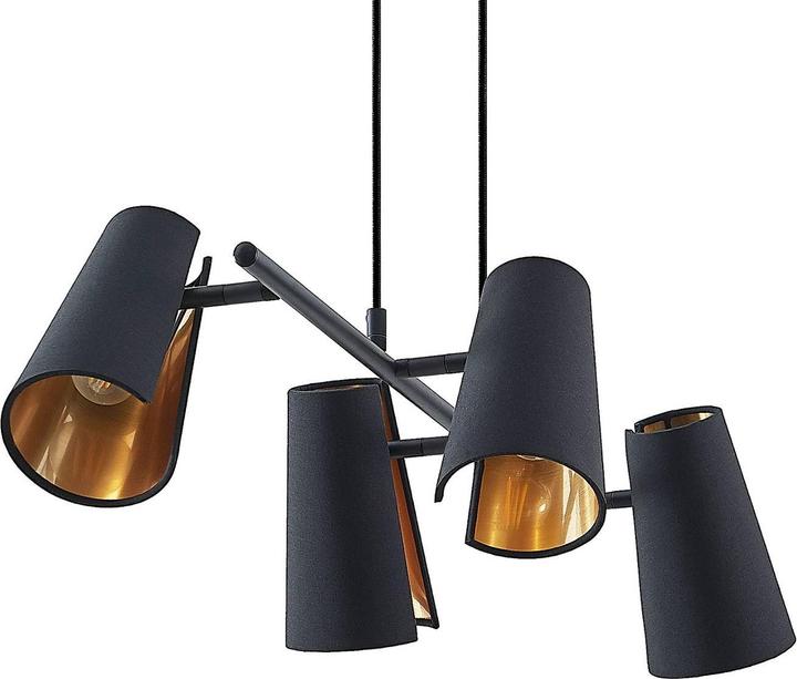 Produktbild Lindby Zylindro Pendelleuchte Black/Gold (E14)