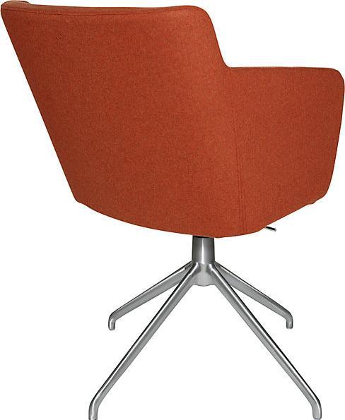 Actual product image Topstar SFH meeting room armchair, 3D seat joint and aluminium five star base, orange.