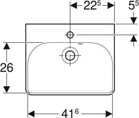 Produktbild Geberit Handwaschbecken Smyle Square asymetrisch 45 cm wei 500222011 (360 mm, 450 mm)