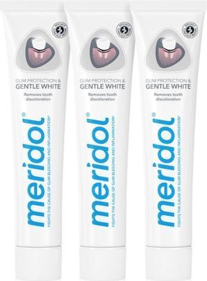 Meridol Gentle White Tripack Toothpaste ( 3 Ks ) - Toothpaste Witheaching Effect (225 ml)