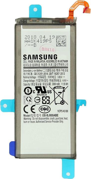Produktbild Samsung EB-BJ800ABE Austausch-Akku. Ersatzakku für Galaxy A6 – 3000 mAh